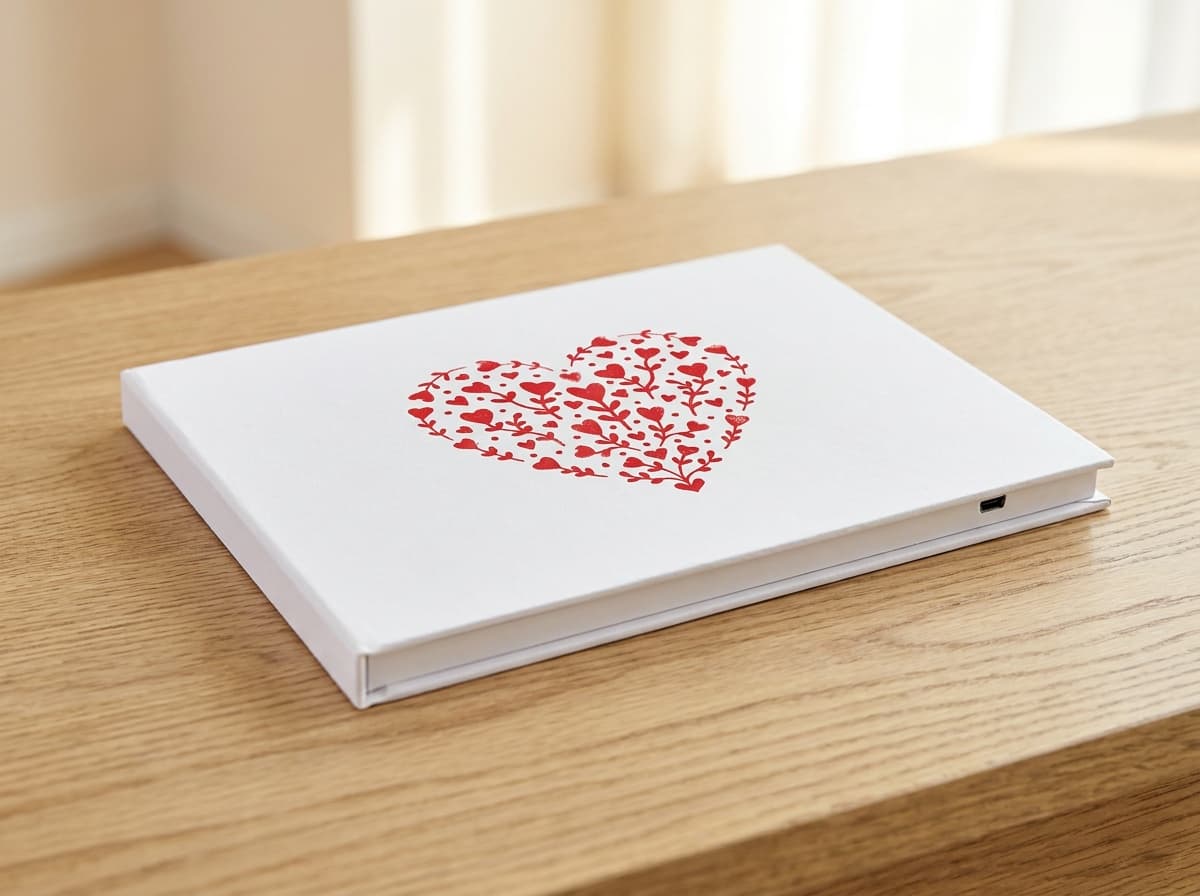Videobook detail — page texture and screen edge up close