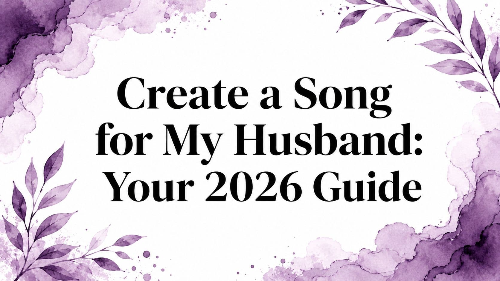 Create a Song for My Husband: Your 2026 Guide