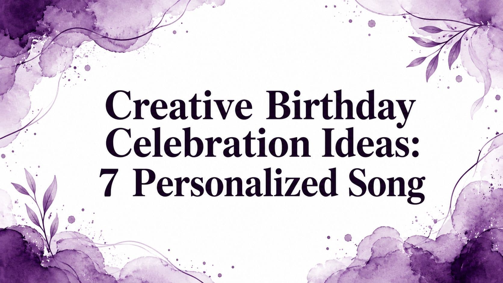Creative Birthday Celebration Ideas: 7 Personalized Song