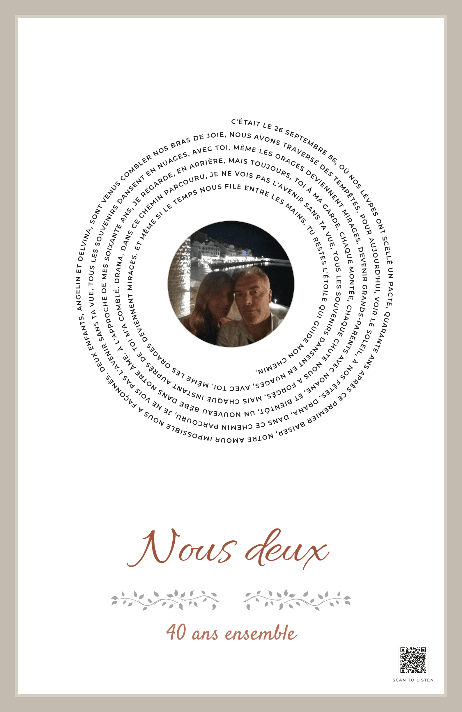 À Toi, Drana, Pour L'Éternité