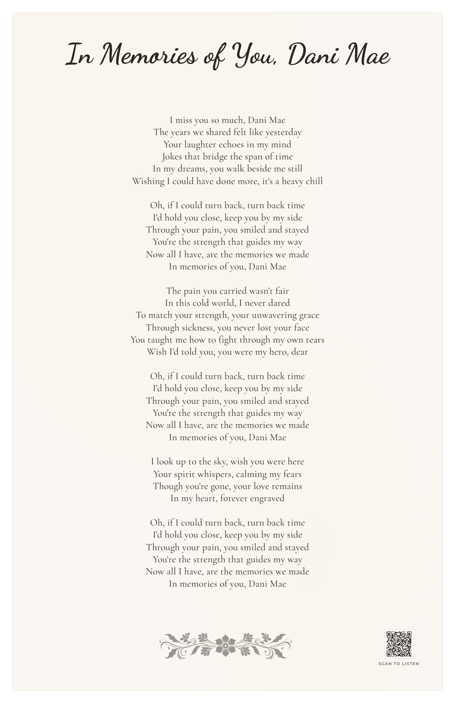 In Memories of You, Dani Mae